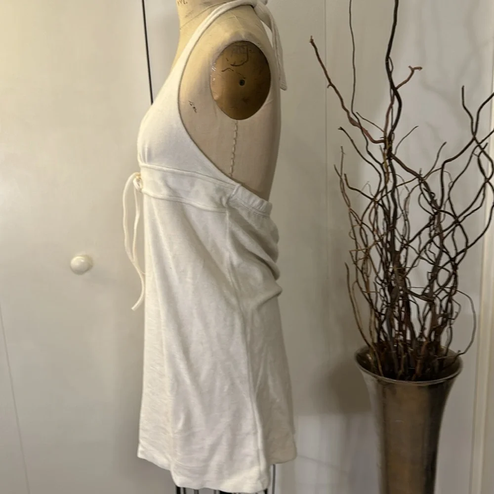 St. John’s Bay White terrycloth halter swimsuit cover up - Picture 2 of 5